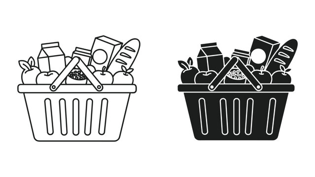 Grocery Basket Food Items Shopping Commerce