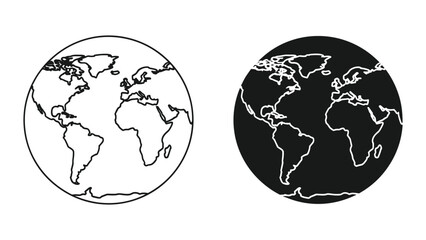 Obraz premium Earth Globes Two Styles Contrast Global Representation