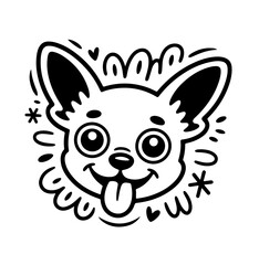 Fototapeta premium Vector cartoon of cute doodle dog chihuahua