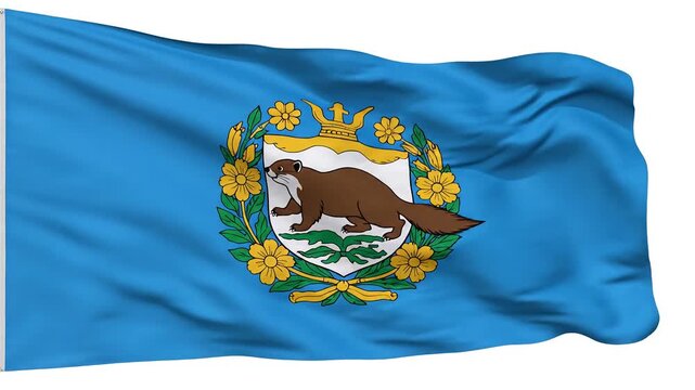 Waving Beaver Flag Symbolizing Canadian Heritage and Nature.