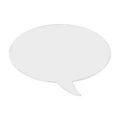 Realistic Clear Glass Speech Bubble, Transparent Chat Icon on Alpha Background