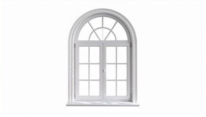 Obraz premium Elegant arched window with detailed molding for architectural design or renovation projects showcasing style and craftsmanship.