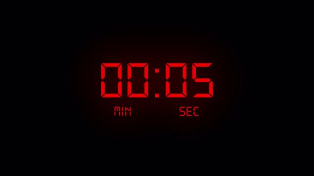 15 second countdown animation on transparent background, fifteen minute countdown timer in 15 seconds  , 0 to 15 sec countdown video with alpha channel in 4k.