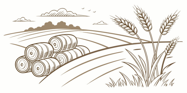 A delicate illustration of a ladybug resting on a leaf surrounded by flowers and grass Vector