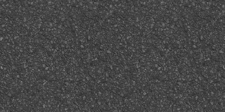 Asphalt seamless background texture. Tarmac road black grain surface.