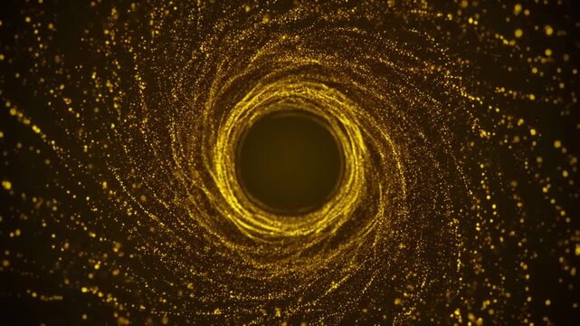 Golden Swirling Vortex Animation Loop.