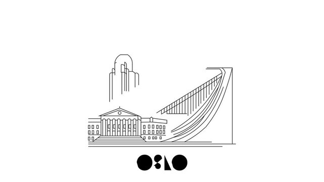 Animation Of Oslo City Line Draw Simple Minimalist