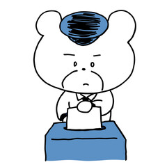 投票をするクマのキャラクター