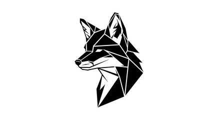 Fototapeta premium Geometric fox head silhouette