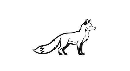 Fototapeta premium Fox silhouette illustration
