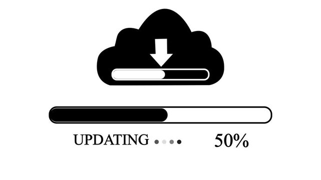 Cloud Storage Download Progress Bar updating Animation file transfer.with 4k video animation.