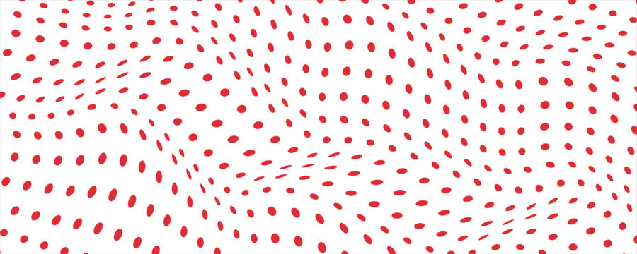 abstract red dot grid wave pattern design.