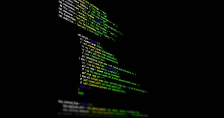 Displaying vertical column of syntax-highlighted code on black terminal, showing colored mono font