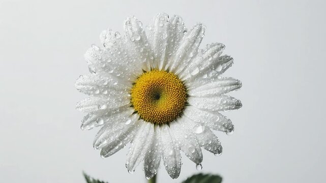 Closeup white daisy flower with water.