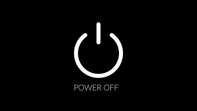 turn On and Off switch animation. Abstract circle power button icon animated on black background,with 4k video animatio