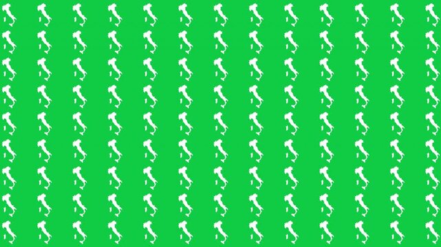 Italy map pattern scrolling perfect 10 second loop with green background