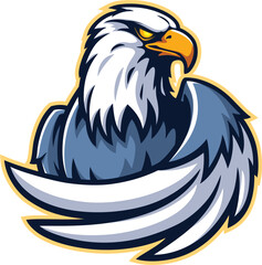 Fototapeta premium Eagle sports mascot cartoon with modern style