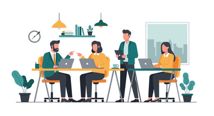 Fototapeta premium Team of Professionals Working Together in Office.