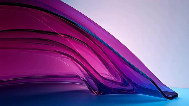 Digital technology purple geometric curve glass abstract background