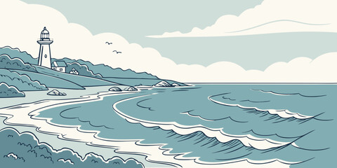 A lone figure stands on a cliff overlooking a vast, stormy ocean. Vector © MD MOGAMMEL HAQUE 