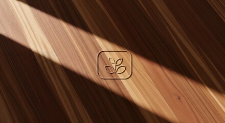 Natural cedar wood background with sunlight shadow pattern, organic lifestyle branding concept