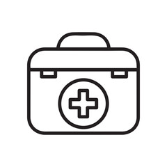 Obraz premium First aid medical kit icon mark in filled style 