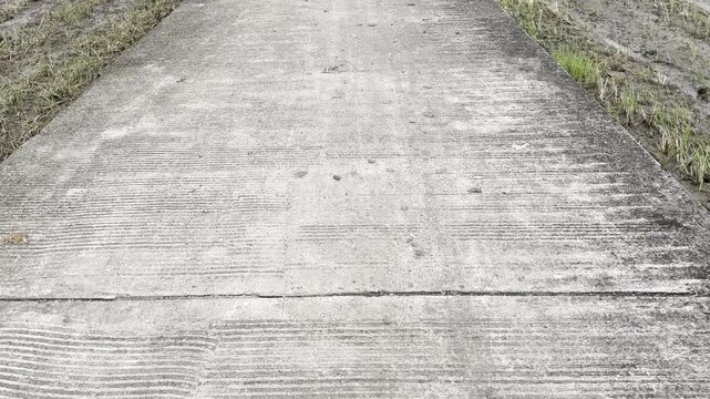 Texture of Concrete Road Surface with Grooved Pattern Background