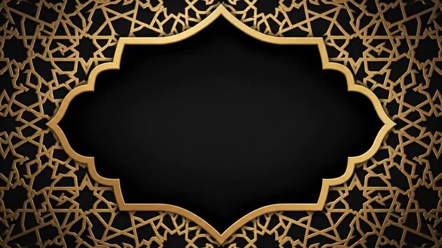 Islamic Golden Ornate Frame with Copy Space.