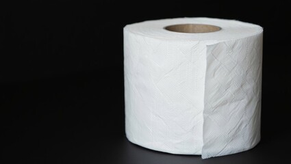 roll of toilet paper on black