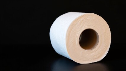 roll of toilet paper on black