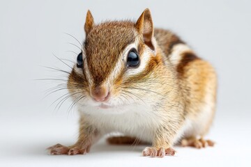 Obraz premium Charming chipmunk on a clean studio white background with soft lighting