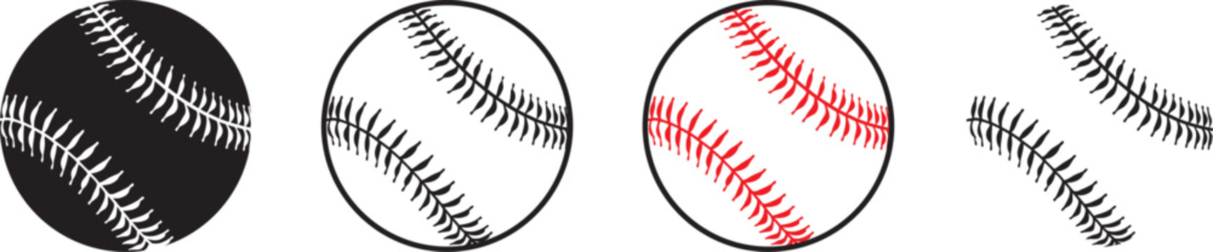 Baseball ball vector icon, Black softball logo, icon, silhouette, baseball outline vector illustration