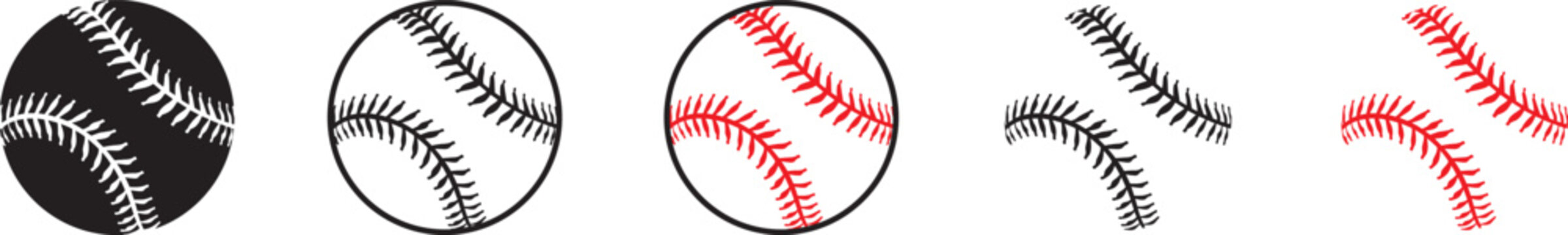 Baseball ball vector icon, Black softball logo, icon, silhouette, baseball outline vector illustration