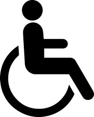 International Symbol of Access Handicap Wheelchair Icon Isolated on White