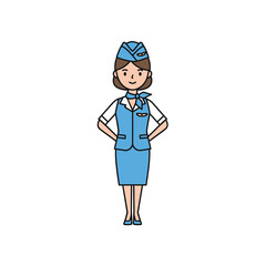 Fototapeta premium Smiling Flight Attendant vector illustration