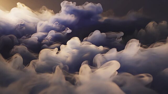 Dramatic clouds with soft sunlight filtering through