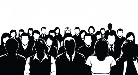 Naklejka premium Crowd of People in Business Attire.