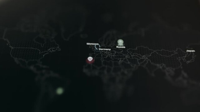 Interactive world map highlighting cybersecurity attack patterns