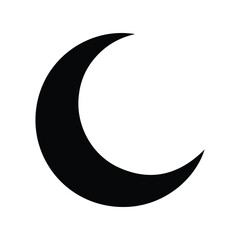 Islamic Crescent Moon Black Silhouette Icon