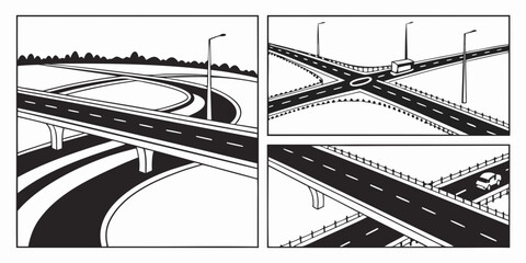 Aerial view of a winding road through a mountainous landscape with a river Vector © MST CHIN BANU BEGUM