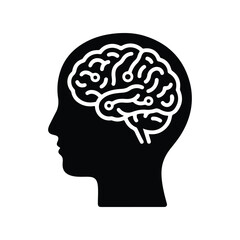 Neurology Brain Diagnostics Black Silhouette Icon