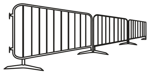 A long line of metal barricades standing upright in a row Vector © MST CHIN BANU BEGUM