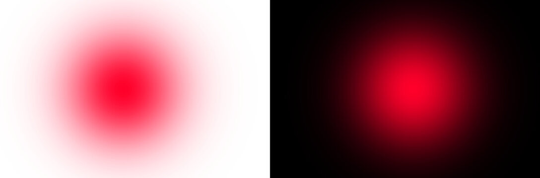 Soft Red Round Gradient Glow on Dual Background &ndash; Abstract Radial Light Effect on White and Black