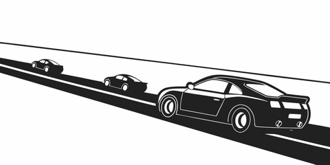 A high speed chase involving a police car and a suspect vehicle on a highway Vector © MST CHIN BANU BEGUM