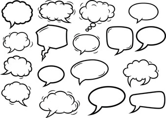 Fototapeta premium Collection of various speech bubbles and thought clouds