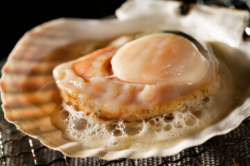 ホタテの網焼き