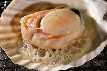 ホタテの網焼き