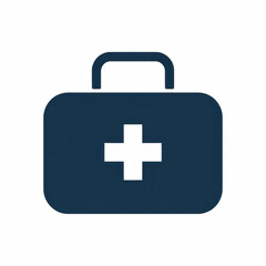 Obraz premium Navy blue first aid box medical box emergency box symbol