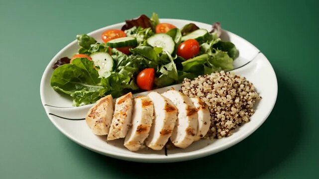 Healthy Meal with Grilled Chicken and Salad.