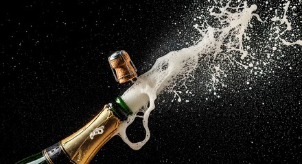 Champagne Bottle Popping with Spray.